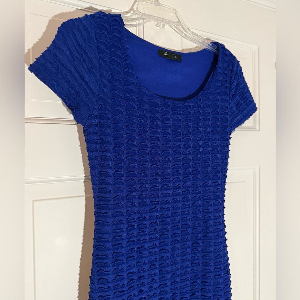 Forever 21 Royal Blue Bodycon Stretch Ruffle Mini Dress Homecoming Women’s Small